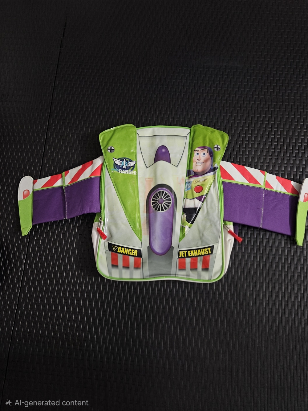 Disney Toy Story Buzz Lightyear Jetpack Swim Bag Backpack Wings Clear PVC NWOT*
